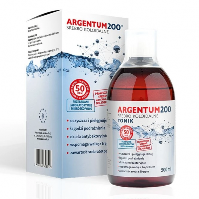 Aura Herbals Kolloidalt Silver 50 ppm Argentum 200 Tonic 500 ml
