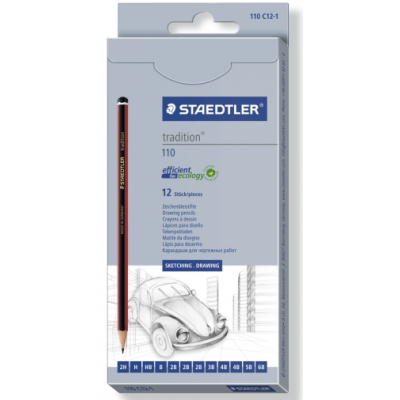 Blyertspenna Tradition sorterade tjocklekar 12 st STAEDTLER