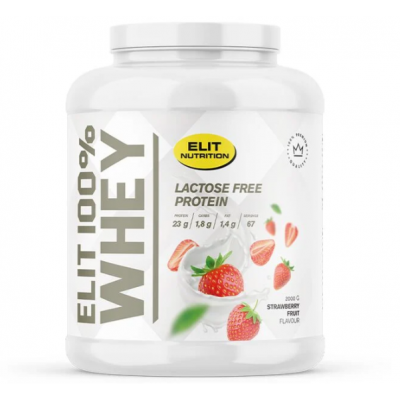 ELIT 100 Whey Laktosfritt Proteinpulver 2000 g Strawberry Fruit