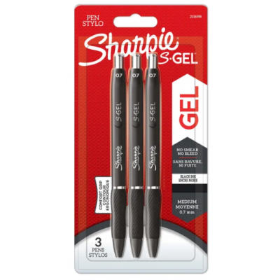 Sharpie S Gel Indragbar gelpenna Svart Svart Medium 07 mm Blasa