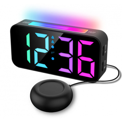 SiGN RGB Digital vaeckarklocka med vibrator Svart