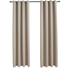 vidaXL Moerklaeggningsgardiner med metallringar 2 st beige 140x225 cm
