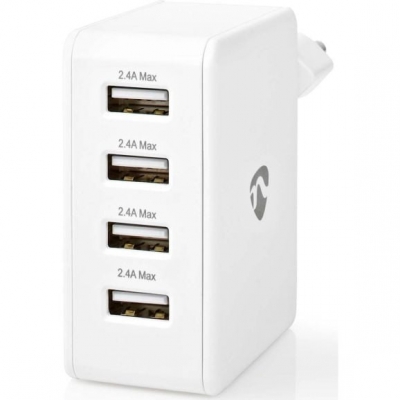  USB-laddare Nedis Väggladdare 4x USB-A