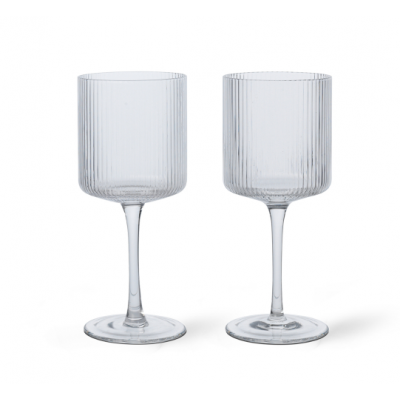 Ferm Living Vinglas Vitt Ripple 2 P Klar