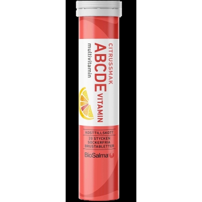 BioSalma ABCDE-multivitamin Citrus 20 brustabletter
