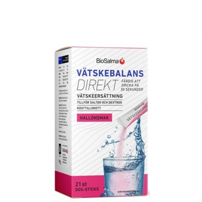BioSalma Vätskebalans Direkt Vätskeersättning 21 portionspåsar Hallon