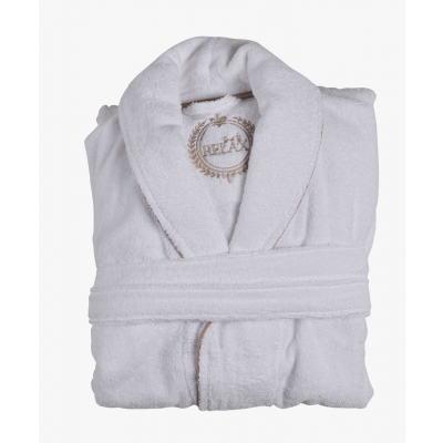 Premium Collection Lux morgonrock vit