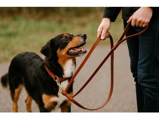 Användning Läderkoppel hund