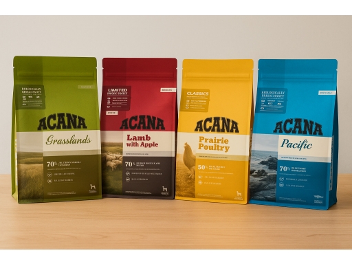 Olika sorters Acana hundfoder