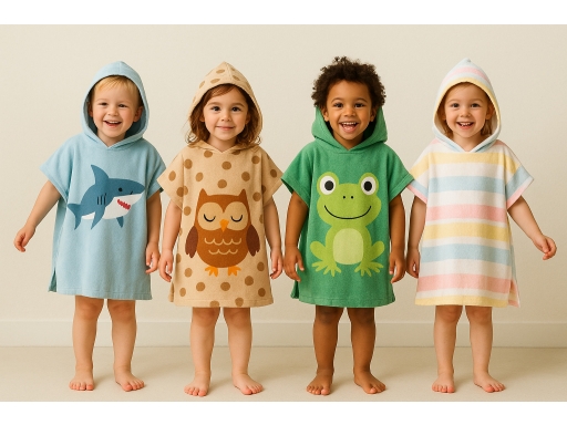 Olika sorters Badponcho barn