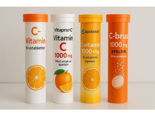 Olika sorters C Vitamin Brustabletter