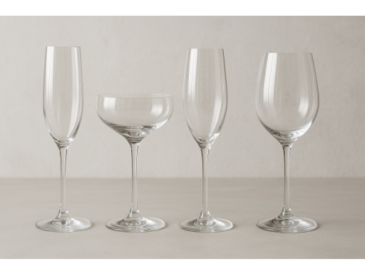 Olika sorters Champagneglas