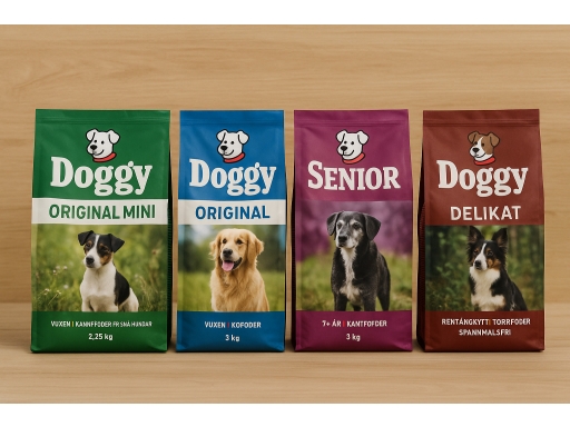 Olika sorters Doggy hundfoder