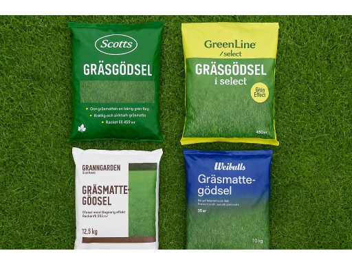 Olika sorters Gräsmattegödsel