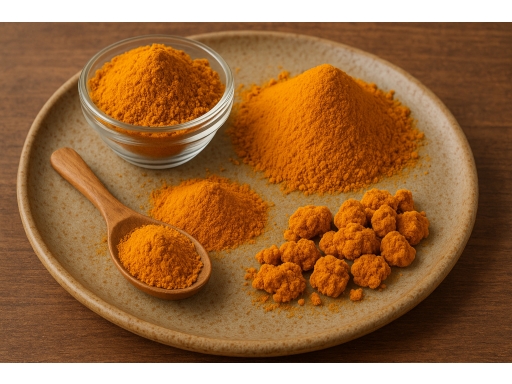 Olika sorters Gurkmeja Pulver