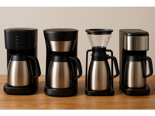 Olika sorters Kaffebryggare med termos