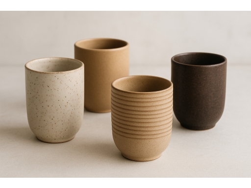 Olika sorters Kaffemugg utan öra