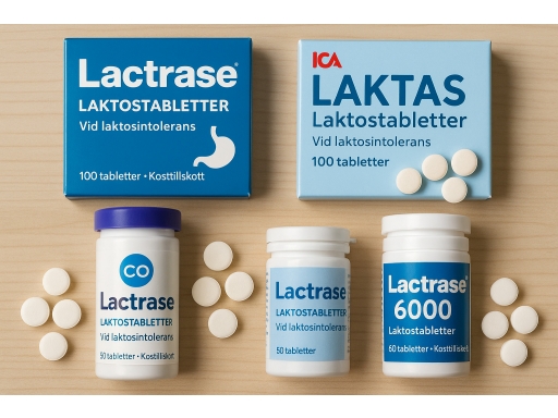 Olika sorters Laktostabletter