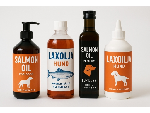 Olika sorters Laxolja hund