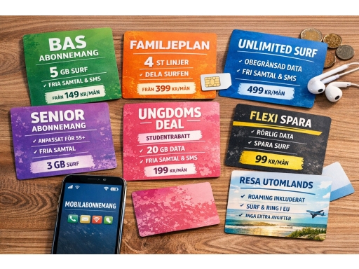 Olika sorters Mobilabonnemang