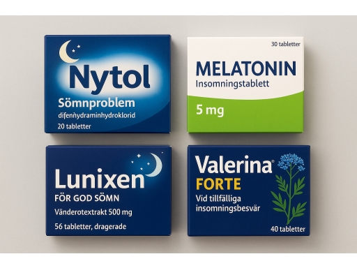 Olika sorters Receptfria insomningstabletter