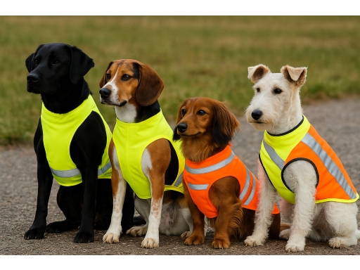 Olika sorters Reflexväst hund