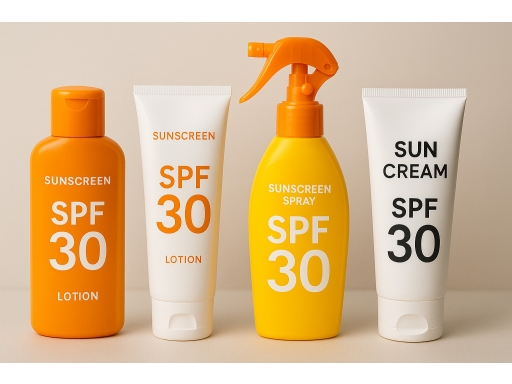 Olika sorters Solkräm SPF30