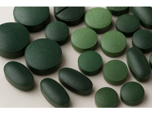 Olika sorters Spirulinatabletter