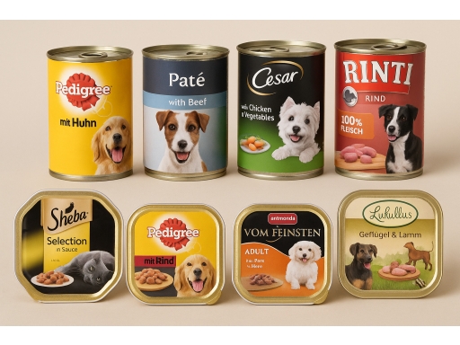 Olika sorters Våtfoder hund