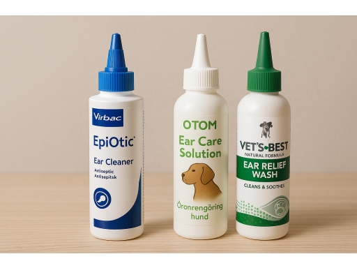Olika sorters Öronrengöring hund