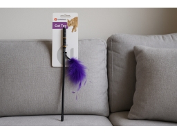 Produktguide testar  Kattspö med lila fjädrar