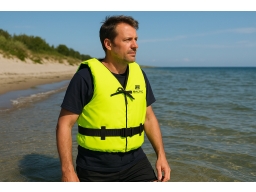 Produktguide testar Baltic simväst för vuxen – Aqua – UV-Gul