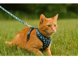 Produktguide testar Basic Cat Blossom Sele + Koppel Blå