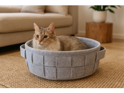 Produktguide testar Basic Felt Basket Bädd Melanged Grå