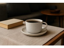 Produktguide testar blomus Sablo kaffekopp med fat