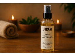 Produktguide testar Curam Body and massage oil Wooden Citrus