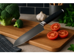 Produktguide testar Keramik-stål-hybrid Onyx Cookware™ Santoku Grönsakskniv 18cm