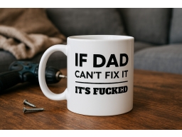 Produktguide testar Mugg med Tryck - If Dad Cant Fix It