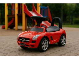 Produktguide testar Röd Mercedes Benz trampbil