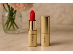Produktguide testar Sensai The Lipstick 03 Shakuyaku Red 3 g