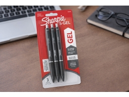 Produktguide testar Sharpie S-Gel, Indragbar gelpenna, Svart, Svart, Medium, 0,7 mm, Blåsa