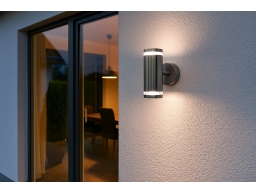 Produktguide testar Utomhusvägglampa Tiberius med LED, rostfritt stål